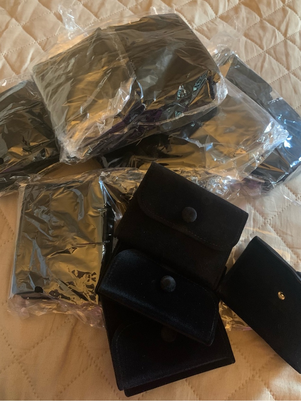 50 New Black Velvet Jewelry Pouches 4x4 Inches and 3x4 Inches
